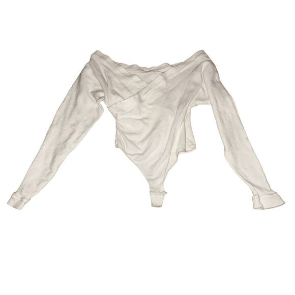 Women's Intimately Free People Cream Long Sleeve Waffle Knit Bodysuit - Picture 1 of 9